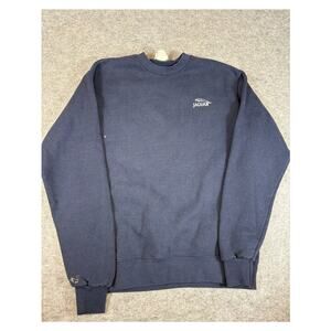 Vintage Y2K Lee Jaguar Embroidered Sweatshirt Mens Small Navy Blue Heavyweight